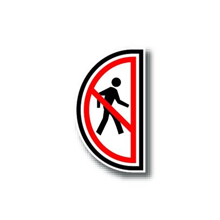 Ergomat 12in x 24in HALF SIGNS - No Pedestrian Right DSV-SIGN 288 #0610RIGHT -UEN